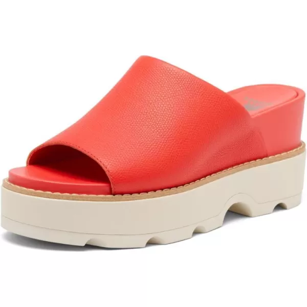 Sorel Womens Joanie IV Slide Wedge SandalsRed Glo  Sea Salt