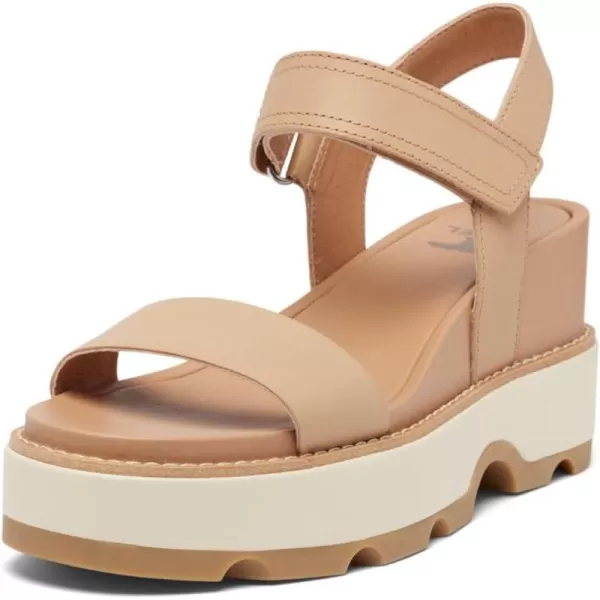 Sorel Womens Joanie IV Y Strap Wedge SandalsHonest Beige  Bleached Ceramic