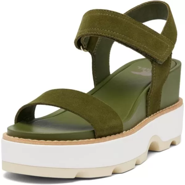 Sorel Womens Joanie IV Y Strap Wedge SandalsUtility Green  Honey White