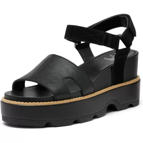 Sorel Womens Joanie lV Ankle Strap Wedge SandalsBlack  Black