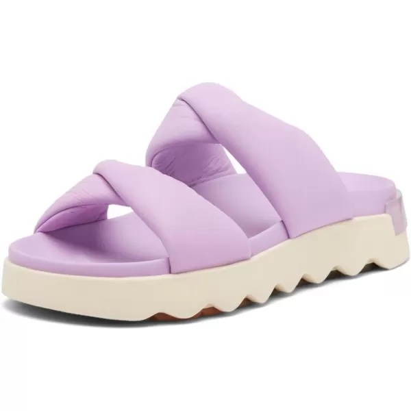 Sorel Womens Viibe Twist Slide SandalsEuphoric Lilac  Honey White