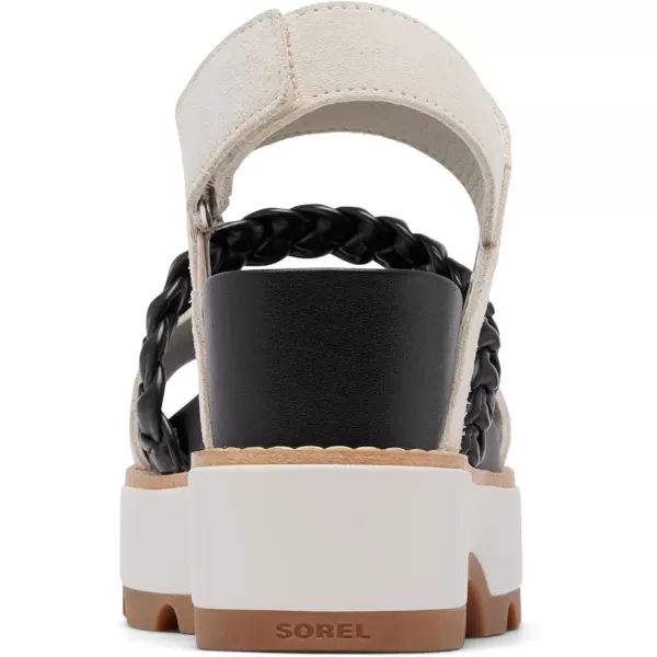 Sorel Womens Joanie IV Slingback Wedge SandalsChalk  Black