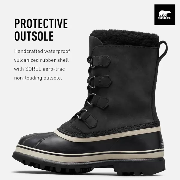 SOREL  Mens Caribou Waterproof Boot for WinterBlack Dark Stone