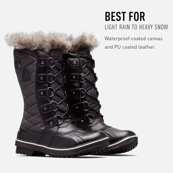 SOREL  Womens Tofino II Waterproof Insulated Winter Boot with Faux Fur CuffBlack Stone