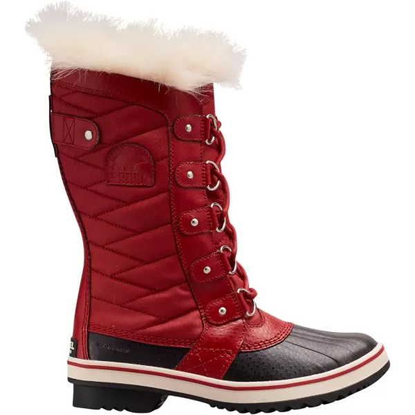 SOREL  Womens Tofino II Waterproof Insulated Winter Boot with Faux Fur CuffRed Dahlia