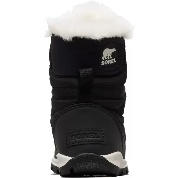 SOREL  Youth Whitney Short Lace Waterproof Snow Boots for Winter with Faux Fur CuffBlack Sea Salt