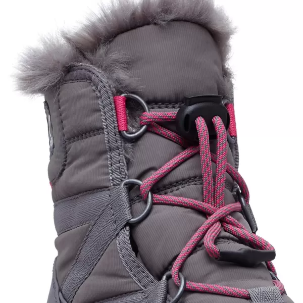 SOREL  Youth Whitney Short Lace Waterproof Snow Boots for Winter with Faux Fur CuffQuarry Ultra Pink