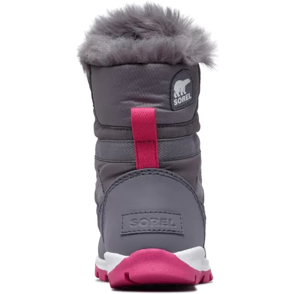 SOREL  Youth Whitney Short Lace Waterproof Snow Boots for Winter with Faux Fur CuffQuarry Ultra Pink