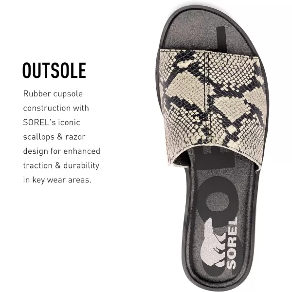 Sorel Ella II Block Slide Sandals for Women  Black SnakeBlack Snake