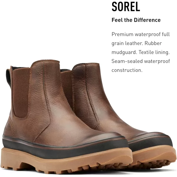 Sorel Mens Caribou Chelsea WP  Waterproof Leather Rain BootsCarafe Black