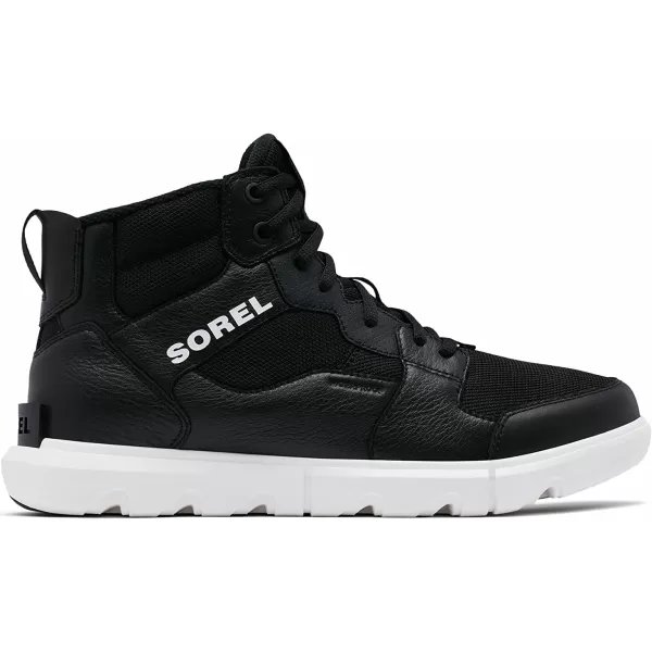 Sorel Mens Explorer Sneaker Mid Waterproof ShoeBlackWhite