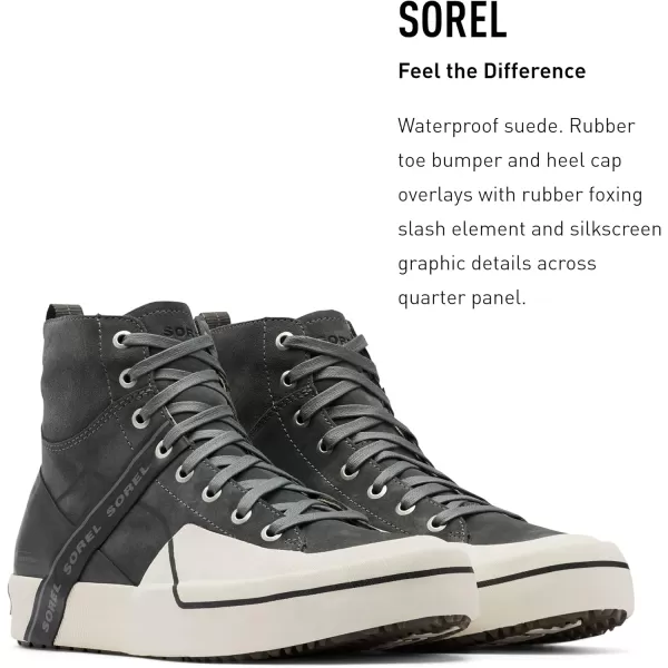 Sorel Mens Grit Sneaker Mid WP  Waterproof Leather SneakersGrill Sea Salt