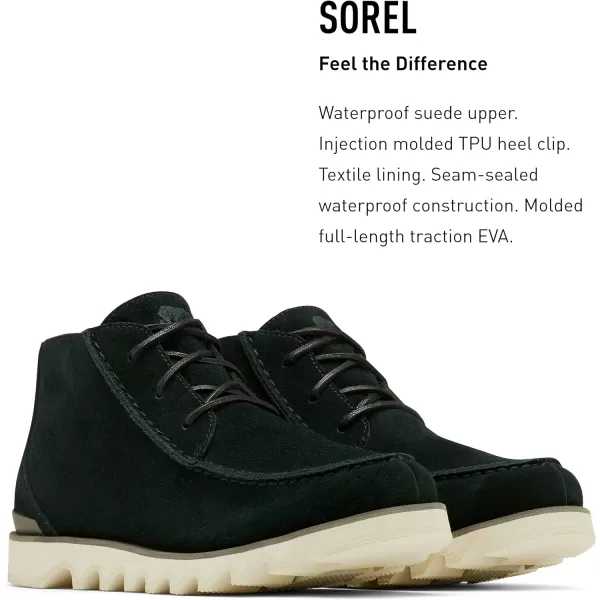 Sorel Mens Kezar Moc Chukka WP Boot  Waterproof Suede Rain BootsBlack Dark Stone