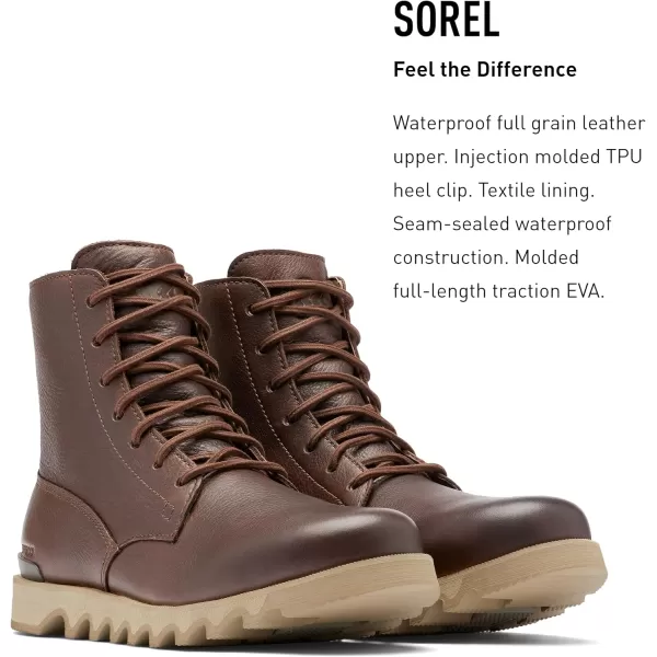 Sorel Mens Kezar Tall WP Boot  Waterproof Leather Rain BootsCarafe British Tan