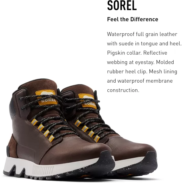 Sorel Mens Mac Hill Mid LTR Sneaker Boot  Waterproof Suede Leather Rain amp Snow BootTobacco Black