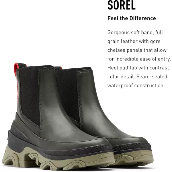 Sorel Womens Brex Chelsea Boot  Dark Moss Sage  Waterproof Leather Rain Boot  Size 55Sorel Womens Brex Chelsea Boot  Dark Moss Sage  Waterproof Leather Rain Boot  Size 55