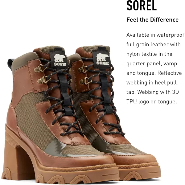 Sorel Womens Brex Heel Lace BootVelvet Tan Olive Green