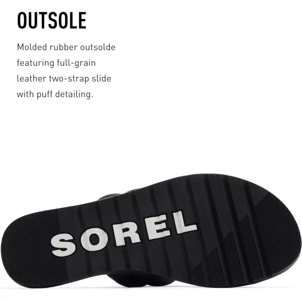 Sorel Womens Ella II Puff Slide SandalBlack Sea Salt