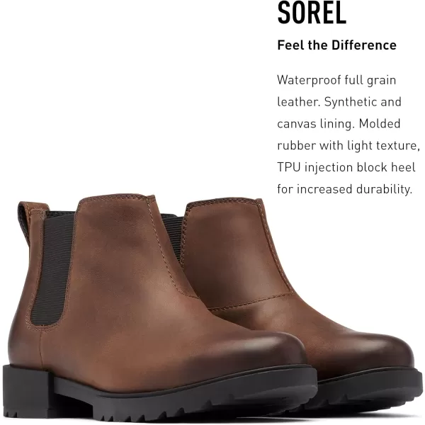 Sorel Womens Emelie II Chelsea Boot  Waterproof Leather Rain BootsFallen Black