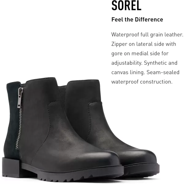 Sorel Womens Emelie II Zip Waterproof BootBlack Sea Salt