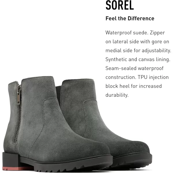 Sorel Womens Emelie II Zip Waterproof BootDark Moss Rose Dust