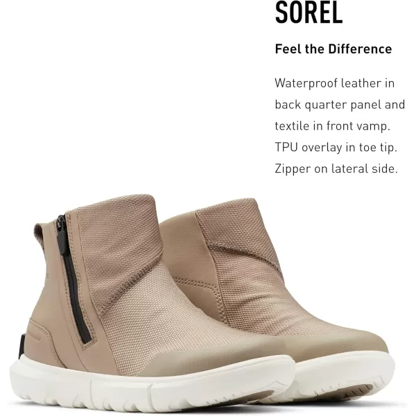 Sorel Womens Explorer II Bootie  Waterproof Leather Winter BootsOmega Taupe Sea Salt