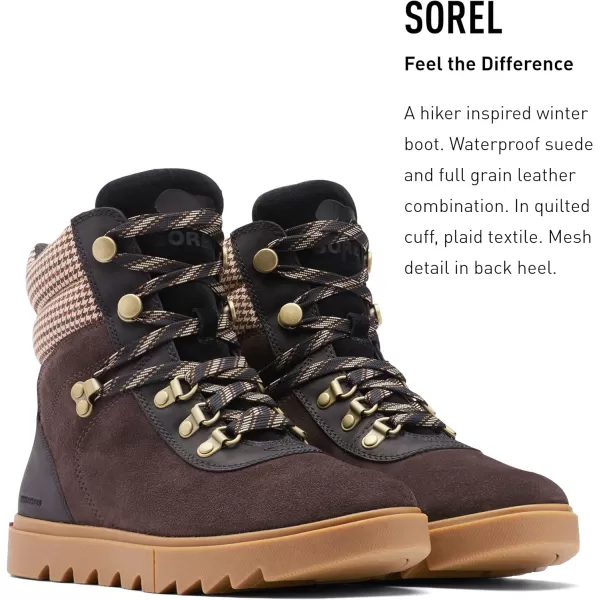 Sorel Womens Joan of Arctic Next Lite Hiker Boot  Waterproof Leather amp Suede Winter BootsBlackened Brown Black