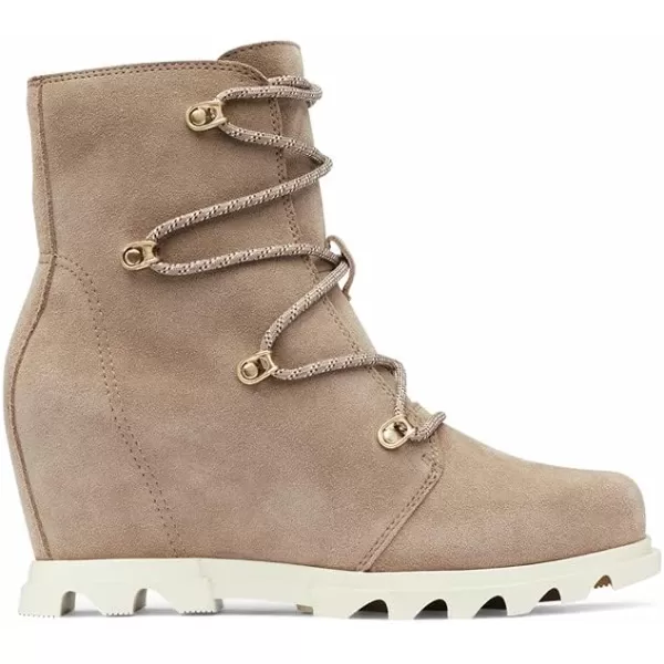 Sorel Womens Joan of Arctic Wedge III Lace Boot  Waterproof Suede Wedge BootsOmega Taupe Chalk