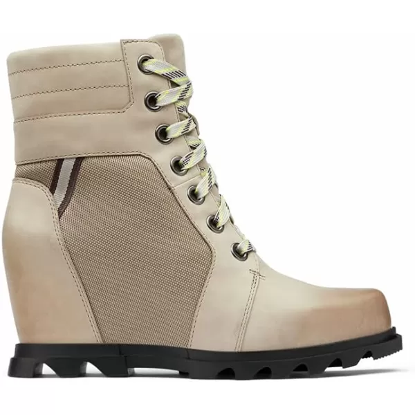 Sorel Womens Joan of Arctic Wedge III Lexie Boot  Waterproof Leather Wedge BootsOmega Taupe Black