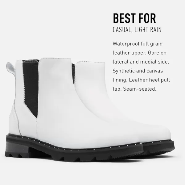 Sorel Womens Lennox Chelsea Rain Boot  Waterproof Leather BootsWhite