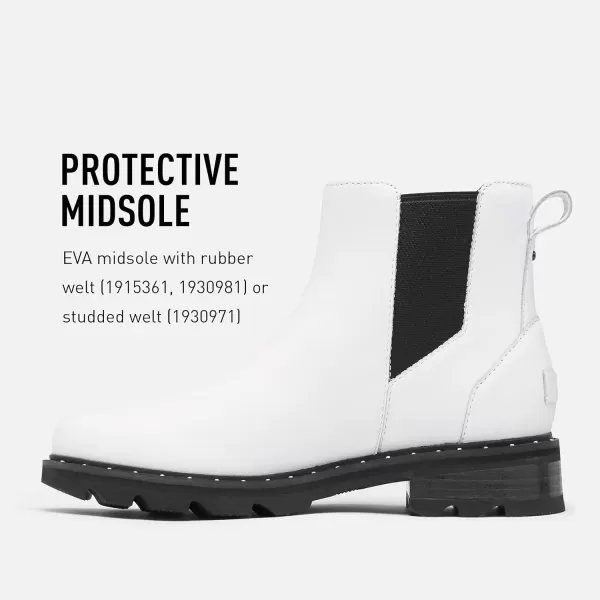 Sorel Womens Lennox Chelsea Rain Boot  Waterproof Leather BootsWhite