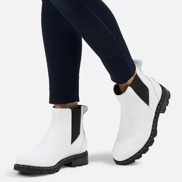 Sorel Womens Lennox Chelsea Rain Boot  Waterproof Leather BootsWhite