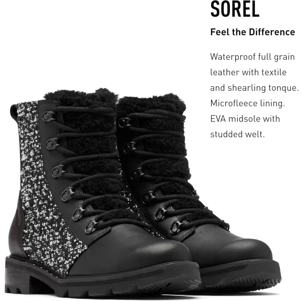 Sorel Womens Lennox Lace Cozy Rain Boot  Waterproof Suede BootsBlack Black