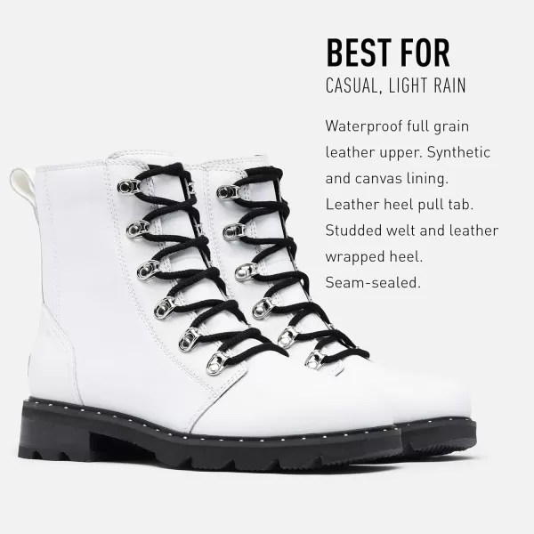 Sorel Womens Lennox Lace Rain Boot  Waterproof Leather BootsWhite