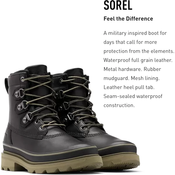 Sorel Womens Lennox Street Rain Boot  Waterproof Leather BootsBlack Sage