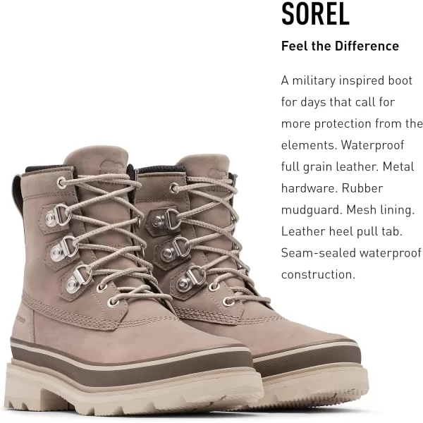 Sorel Womens Lennox Street Rain Boot  Waterproof Leather BootsOmega Taupe Light Clay