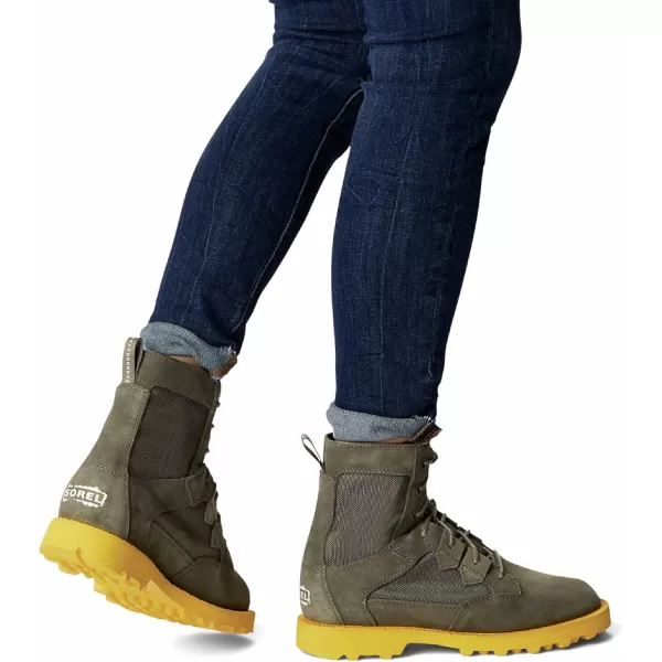 Sorel Womens OTM Caribou Boot  Waterproof Suede amp Nylon Snow BootsAlpine Tundra Cyber Yellow