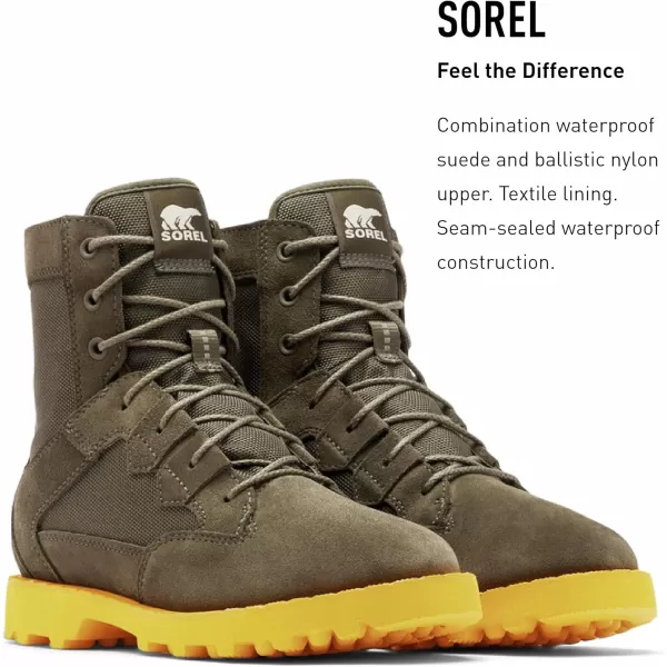 Sorel Womens OTM Caribou Boot  Waterproof Suede amp Nylon Snow BootsAlpine Tundra Cyber Yellow