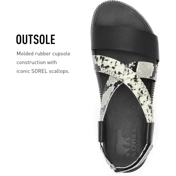 Sorel Womens Roaming Criss Cross Sandal  Black SnakeBlack Snake