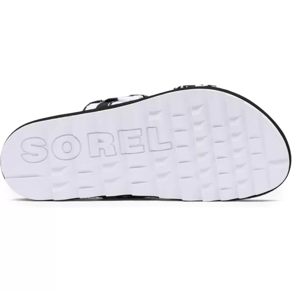 Sorel Womens Roaming Two Strap Slide SandalsBlackWhite