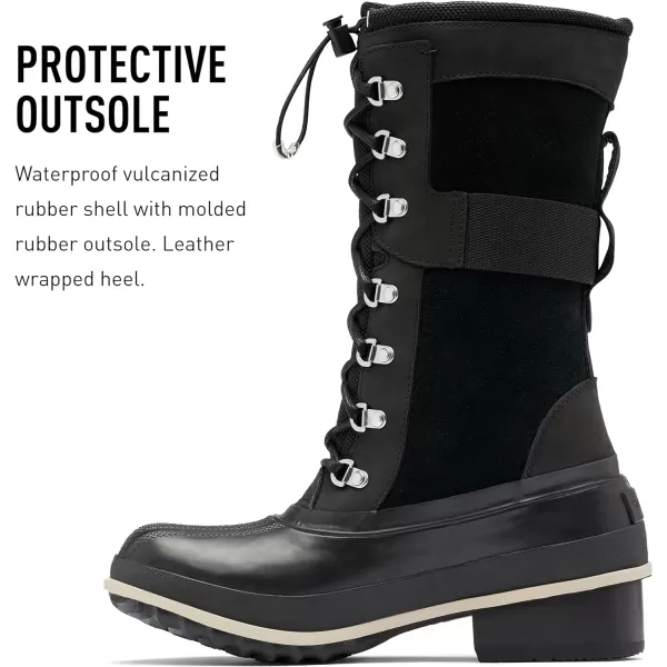 Sorel Womens Slimpack III Tall Boot  Waterproof Leather Winter BootsBlack Ancient Fossil