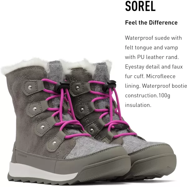 Sorel Young Whitney II Joan Lace Boot  Waterproof Winter BootsQuarry Bright Lavender