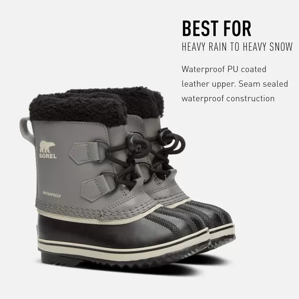 Sorel Youth Unisex Yoot PAC Nylon Waterproof BootsQuarry Black