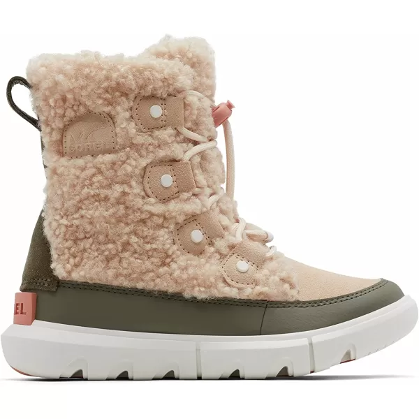 Sorel Youth Unisex Youth Explorer Cozy BootsNova Sand Stone Green