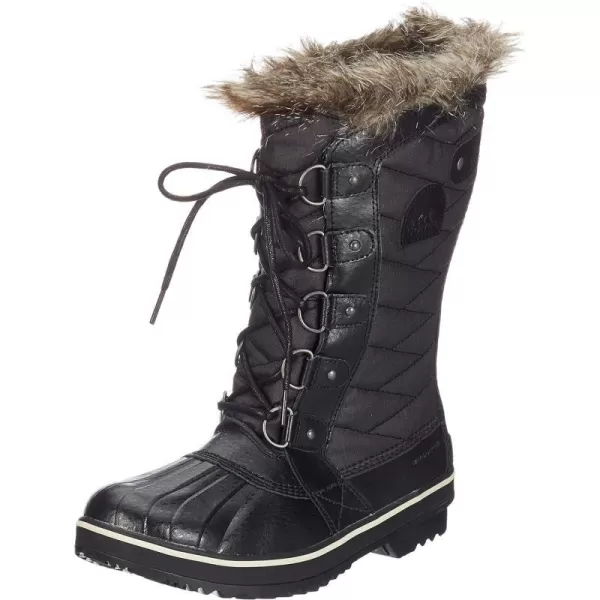 SOREL  Womens Tofino II Waterproof Insulated Winter Boot with Faux Fur CuffBlackStone