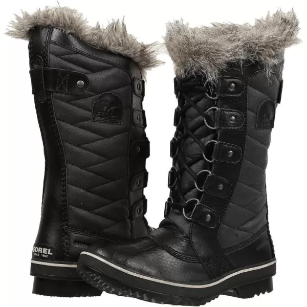 SOREL  Womens Tofino II Waterproof Insulated Winter Boot with Faux Fur CuffBlackstone