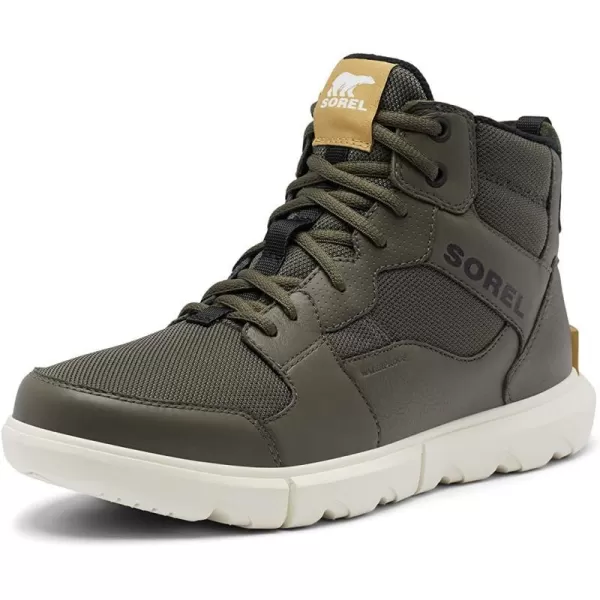 Sorel Mens Explorer Sneaker Mid Waterproof ShoeAlpine Tundra Chalk