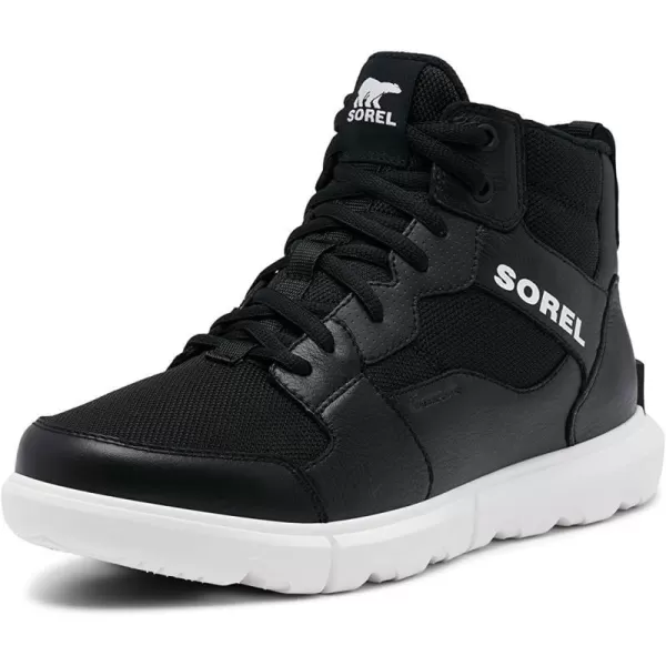 Sorel Mens Explorer Sneaker Mid Waterproof ShoeBlackWhite