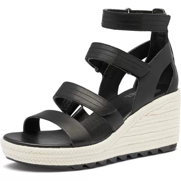 Sorel Womens Cameron Wedge Multistrap SandalsBlack Chalk