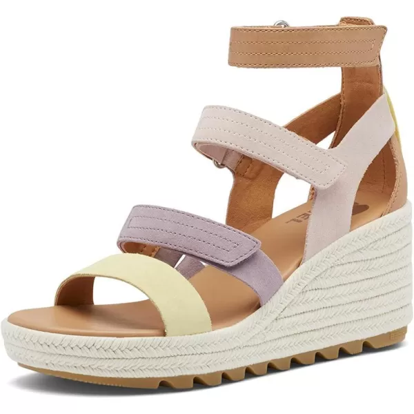 Sorel Womens Cameron Wedge Multistrap SandalsShale Mauve Sea Salt